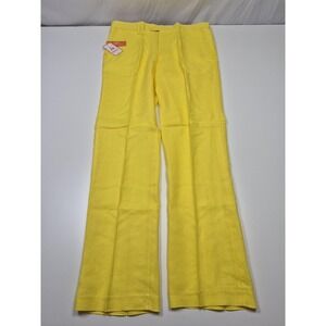 Inserch Linen Dress Pants Mens 40x34 Yellow Slim Fit Summer Lightweight NWT